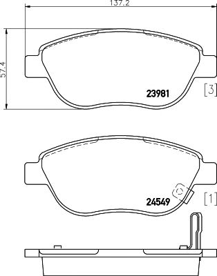 HELLA PAGID 8db355013371 -  Комплект тормозных колодок, дисковый тормоз